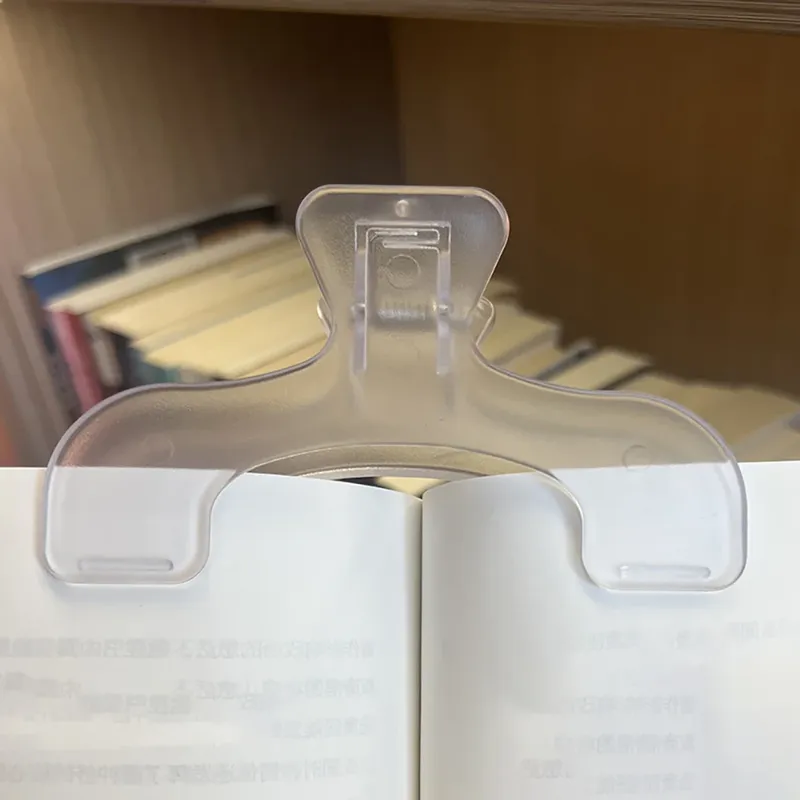 Buchklammer-Leseclip, Kawaii-Schreibtischzubehör, befestigt, um das Umblättern von Seiten zu verhindern, transparente, gefrostete Ordnerklammern