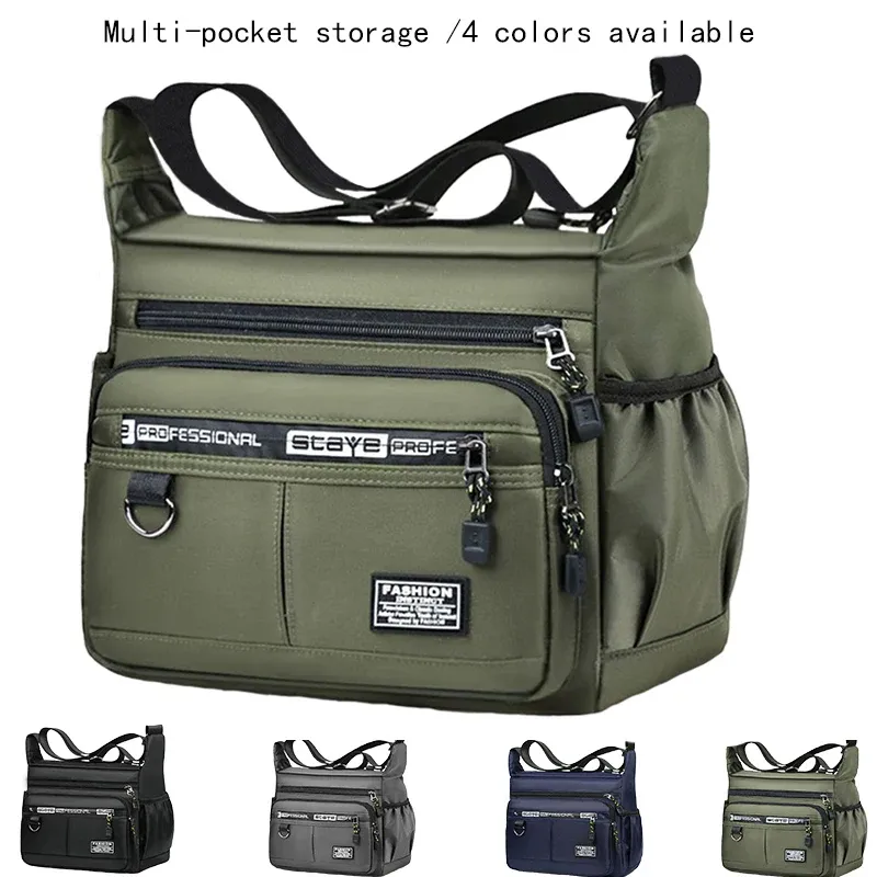 Umhängetasche für Herren mit mehrlagigen Taschen, verstellbarem Schultergurt, Business-Einzelschultertasche