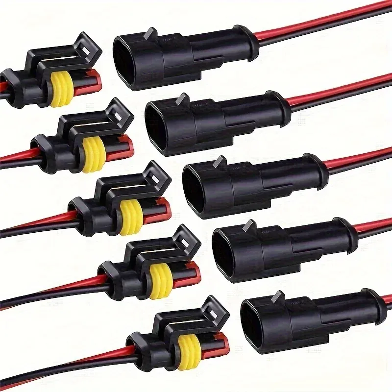 10 Stück 2-poliger elektrischer Kabelstecker, 18 AWG männlich weiblich, Steckdose, Schnelltrennkabel-Steckverbinder für Auto, LKW