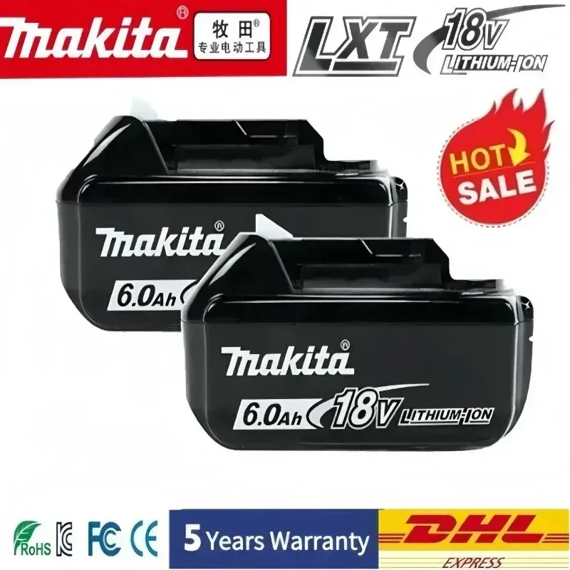 100 % Original-Makita 6 Ah für Makita 18 V Akku BL1830B BL1850B BL1850 BL1840 BL1860 BL1815 Ersatz-Lithium-Akku