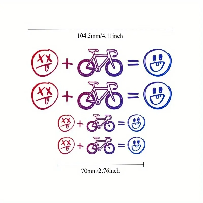 4 teile/satz Happy Face Fahrrad Aufkleber Universal Rennrad Motorrad Auto Aufkleber Spaß Urlaub Geschenkidee