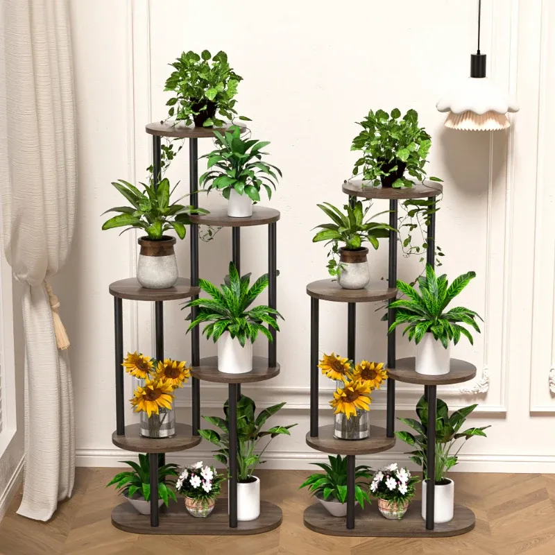 Pflanzenständer und Blumenständer, Aufbewahrungsregal, 4/5/6 Etagen, Blumenregal, Pflanzgefäßregal, Aufbewahrungsorganisator, Display für den Innenbereich, Garten, Balkon
