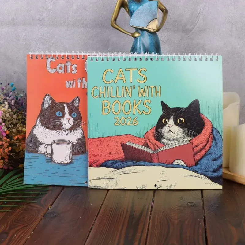 Wandkalender, Katzen-Design, 2026, monatlicher, zum Aufhängen geeigneter Wandkalender, monatlicher 12-Monats-Familienplaner, Organizer-Kalender für Schlafzimmer
