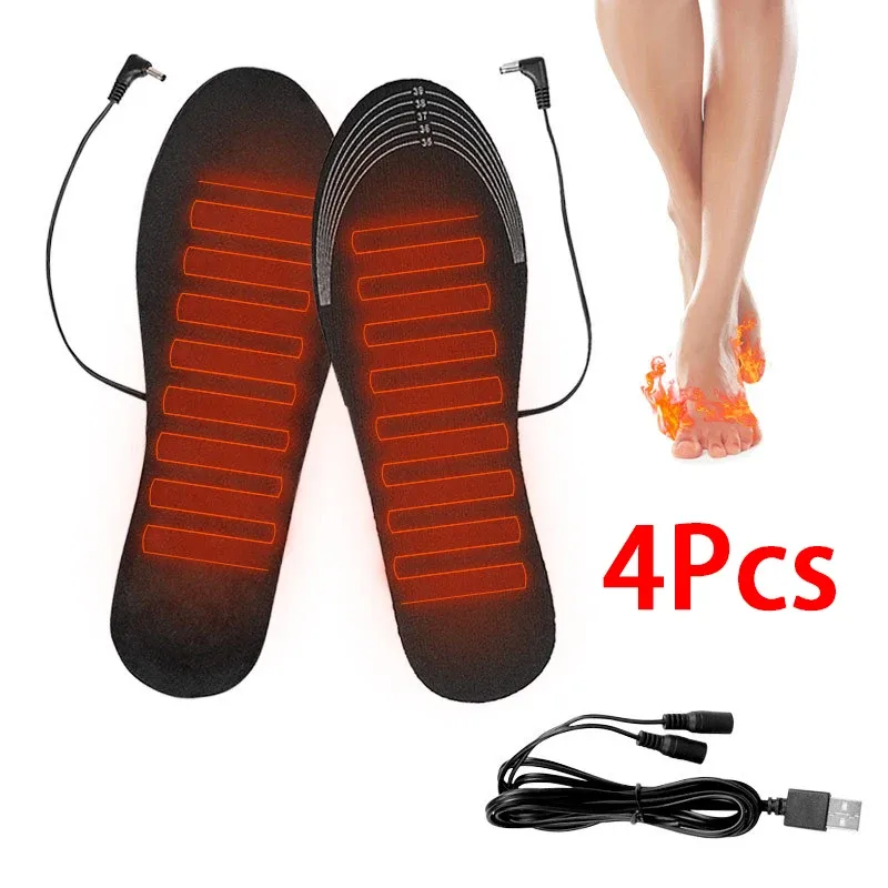 Hochwertige USB-Heize-Einlegesohlen Winter warme Einlegesohle Männer Frauen Elektrisch beheizte Schuhsohle Anti-Rutsch-Schuhpolster 1 Paar