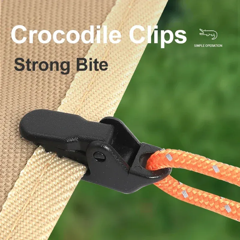 10/20/50 Stück robuste Zelt-Clips für Outdoor-Plane-Clips, Anti-Wind, fester Camping-Zelthaken, Krokodil-Klemmclip für Camping