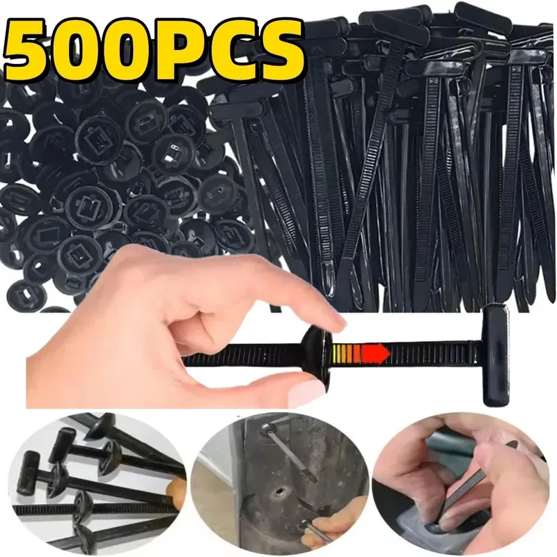 500/10 Stück Nylon Universal Kabelbinder Schnalle Heavy Duty Selbstsichernde Nylon Kabelbinder Halter Mehrzweck Kunststoff Kabelbinder Werkzeug