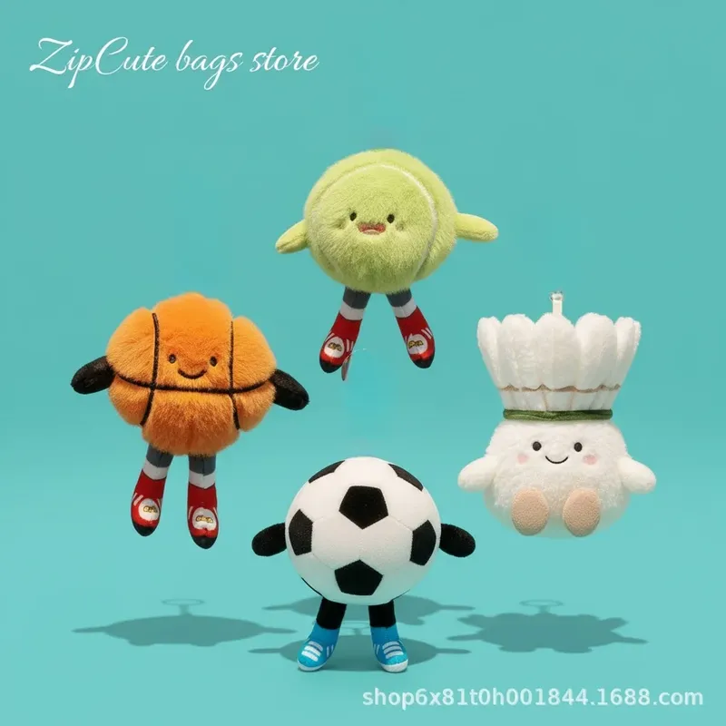 Fußball Basketball Hanteln Badminton Puppe süße super süße Perlenketten Tasche Puppe Anhänger Geschenk Plüsch Anhänger Spielzeug