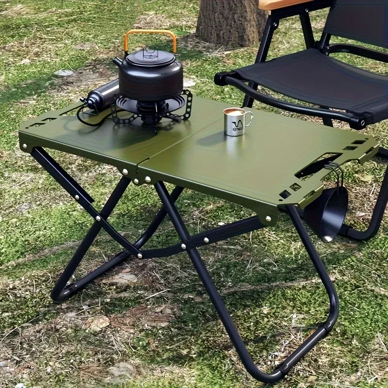 Leichter, tragbarer, faltbarer Campingtisch aus Kohlenstoffstahl – Mehrzweck-Grill- und Picknicktisch für Outdoor-Reisen, Wandern und Camping