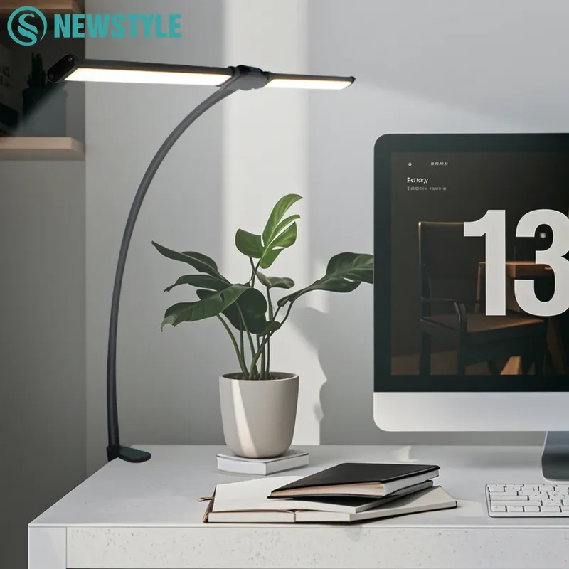 Augenschutz, dimmbare LED-Schreibtischlampe mit Klemmschwenkarm, 3 Farbmodi, 10 stufenlos dimmbare LED-Tischleuchten, flexibler Schwanenhals