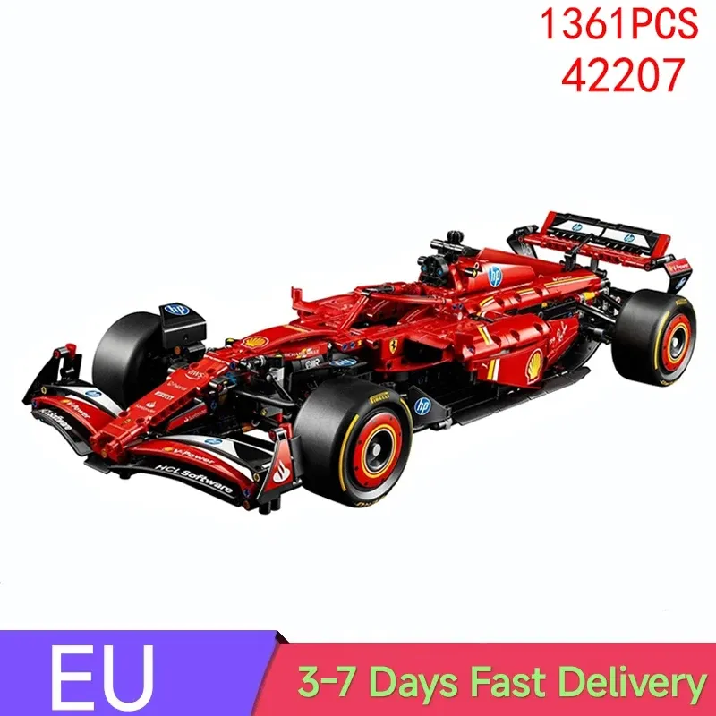 1361 stück SF-24 Rot Sport Racing Auto Bausteine Set Super Auto Ziegel Spielzeug Für Erwachsene Kinder Geschenke Kompatibel mit Set 42207