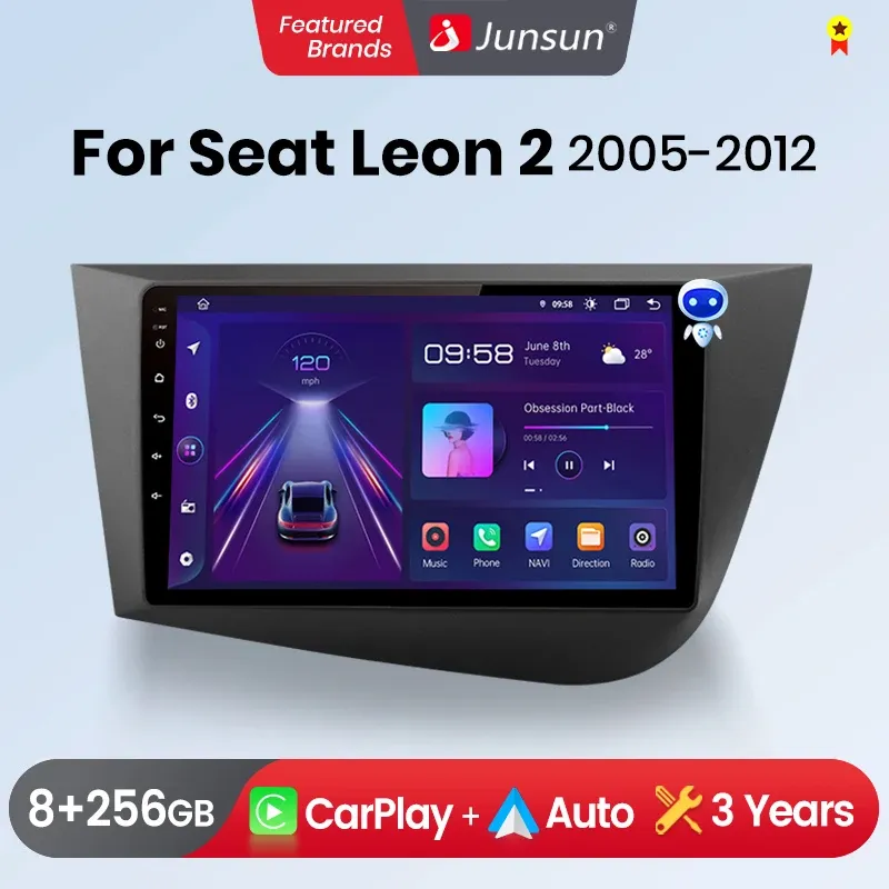 Junsun kabelloses carplay android auto autoradio für sitz leon mk2 2006-2018 gps multimedia 2 din systeme stereo