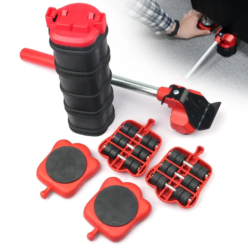 Professionelles Möbel-Mover-Werkzeugset, Transportheber für schwere Gegenstände, rollende Mover-Rolle mit Radstange, bewegliches Handgerät